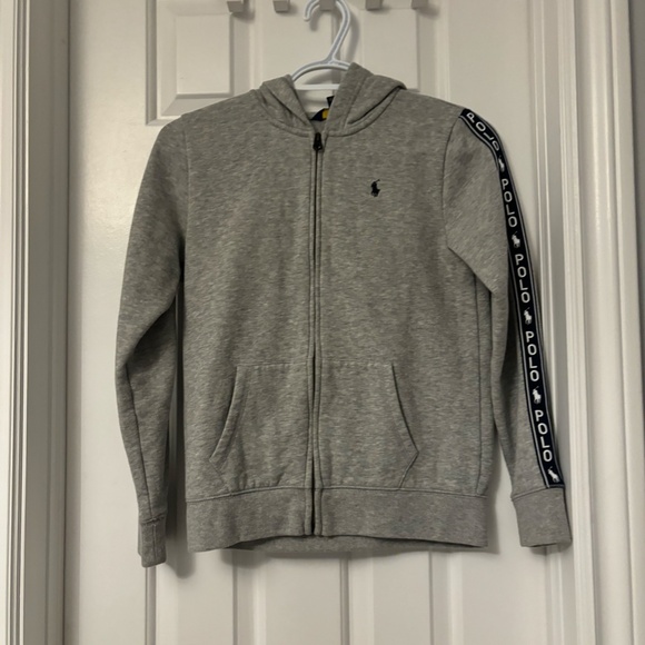 Ralph Lauren polo grey and blue kids zip up hoodie - Picture 2 of 3